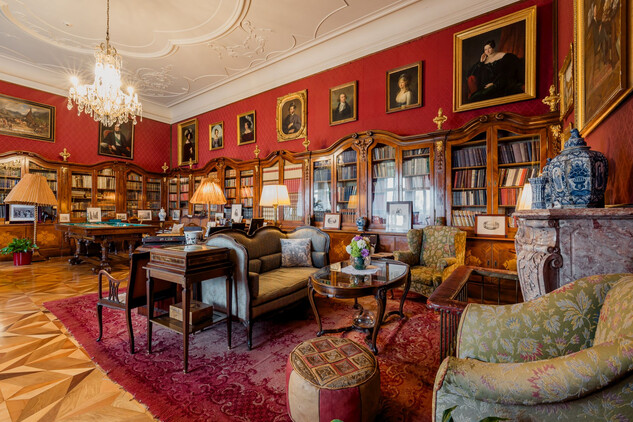 Zámek Slatiňany, knihovna, foto NPÚ, nepodléhá CC