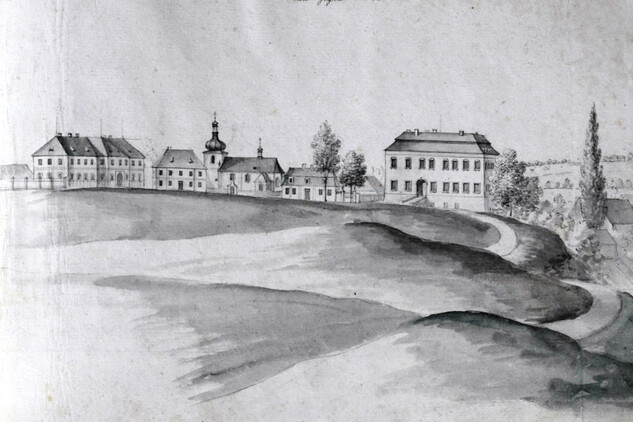 The chateau’s knoll before the park’s creation, 1796 | © Johann Venuto